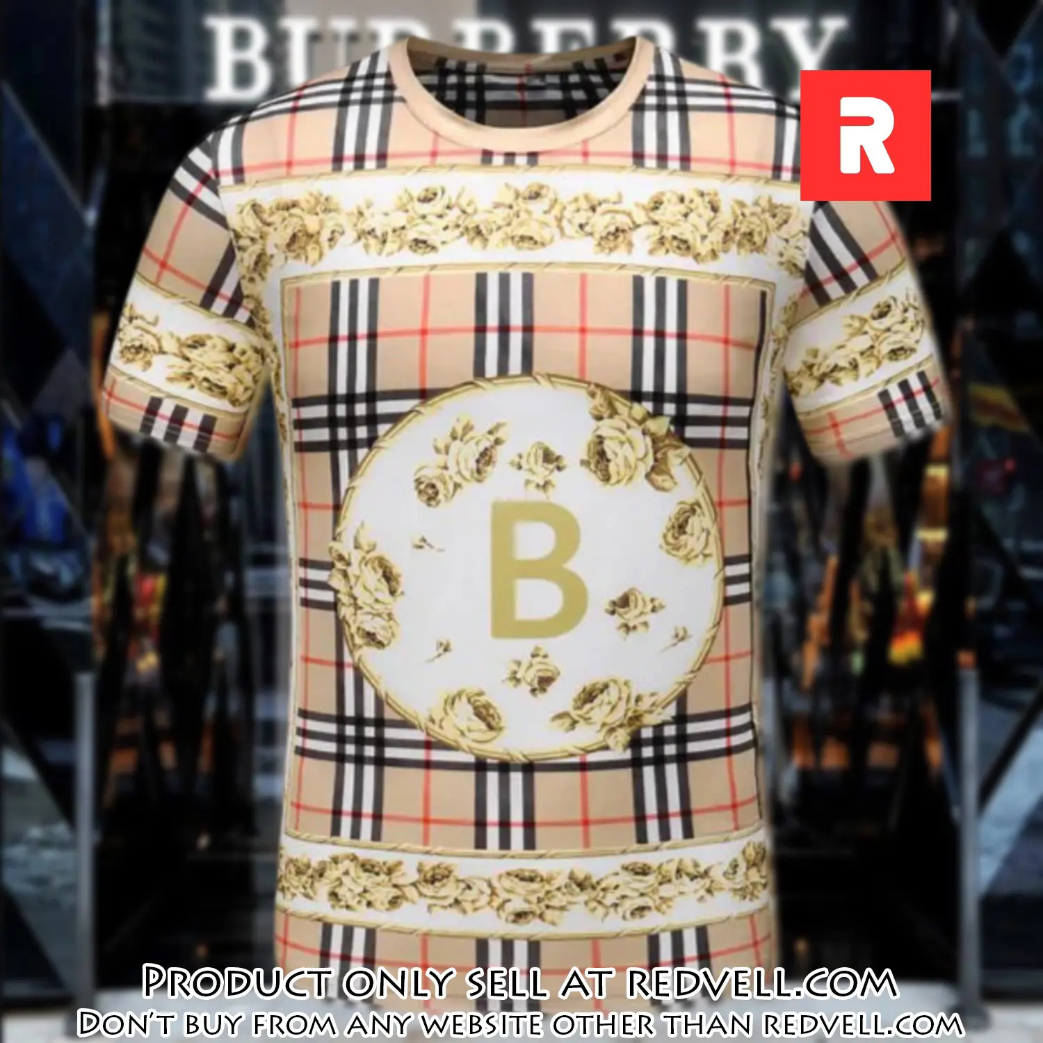 Burberry pattern luxury brand premium unisex tshirt outfit for men women rv4752511